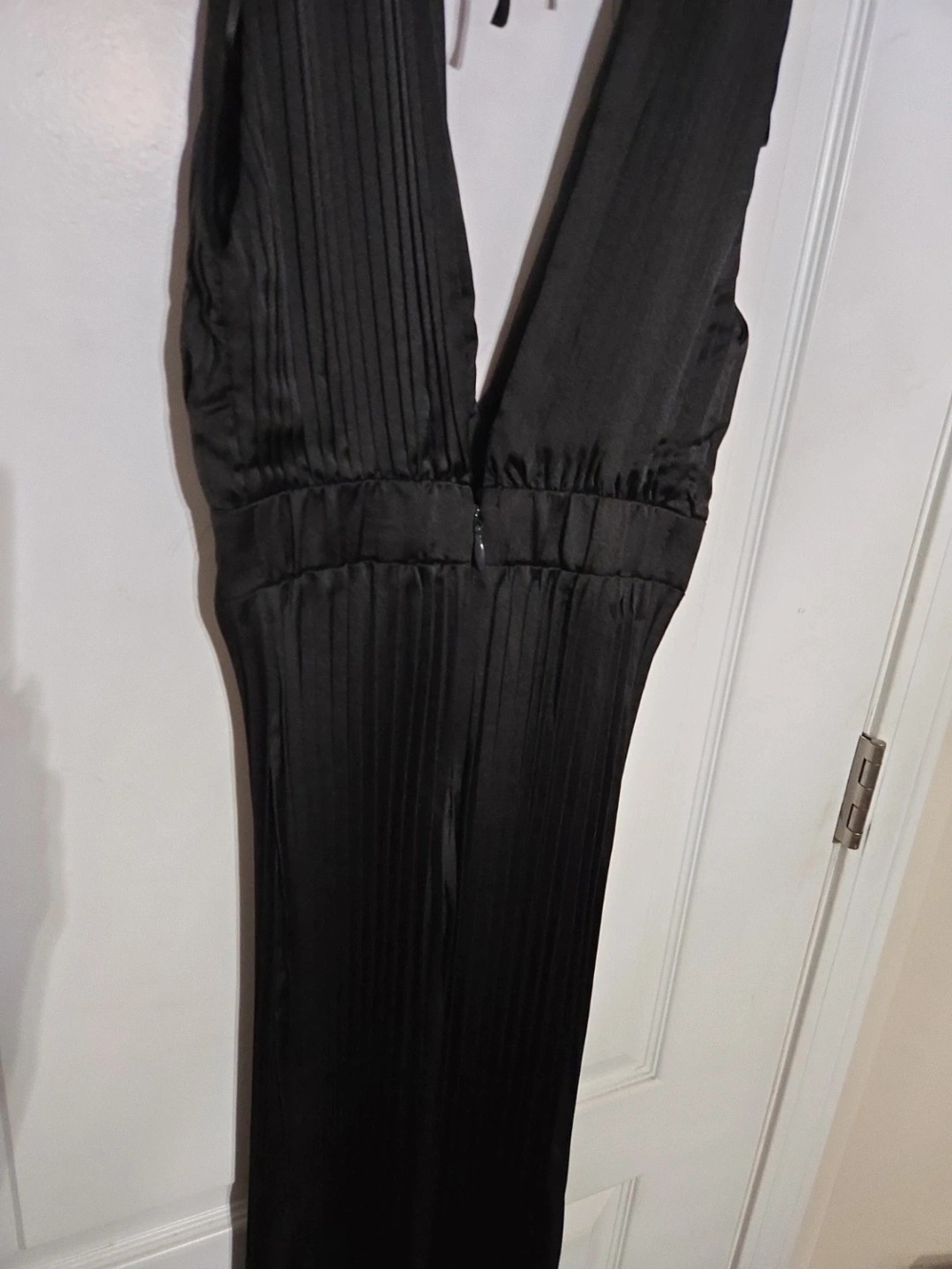 Abercrombie & Fitch Black Pleated V-Neck Jumpsuit